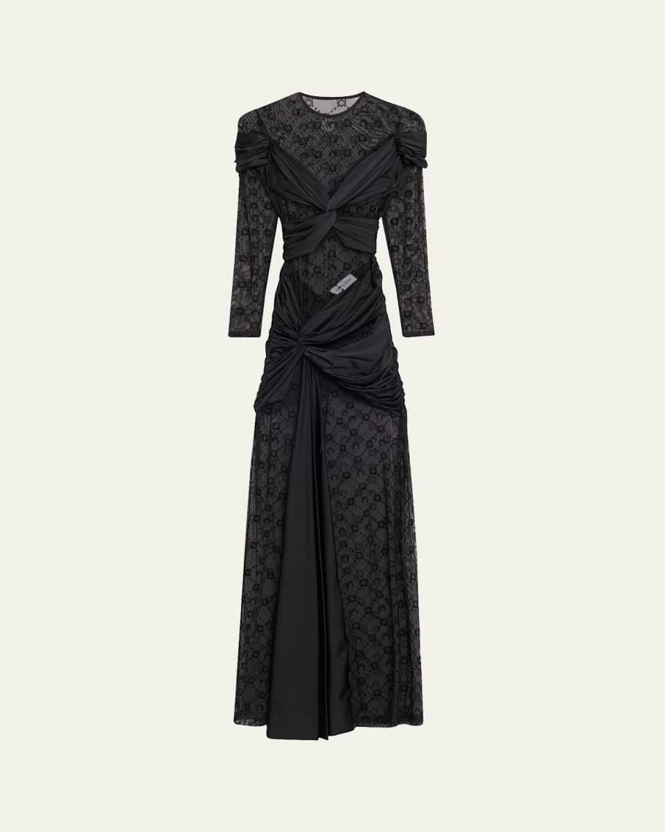 Draped Jersey Knotted Dress